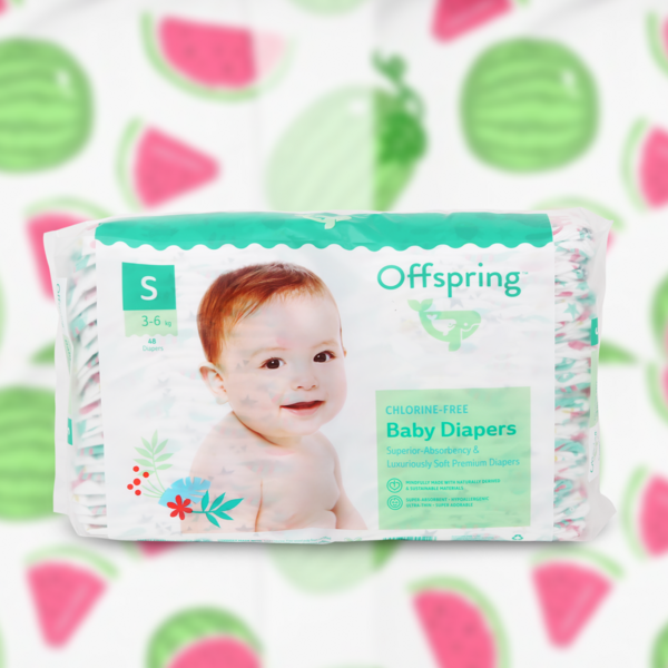 Подгузники Offspring Wondermelon S (3-6 кг) 48 шт. (DP-OI-FAT-S48P-WML) - Pampik - 2