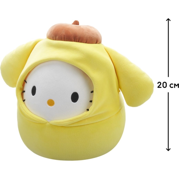 М'яка іграшка Squishmallows Hello Kitty Хелоу Кітті в образі Помпомпурін, 20 см (SQSN00387) - Pampik - 12