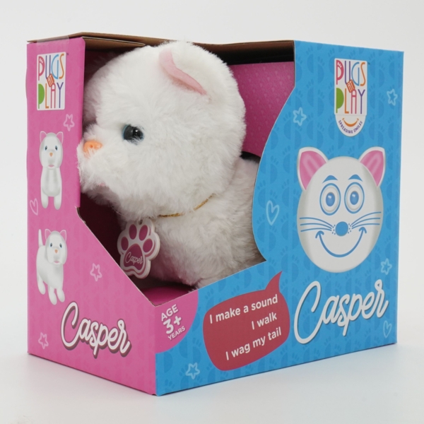 Интерактивная игрушка Pugs at Play Белый котенок Casper (ST-PAP06) - Pampik - 5