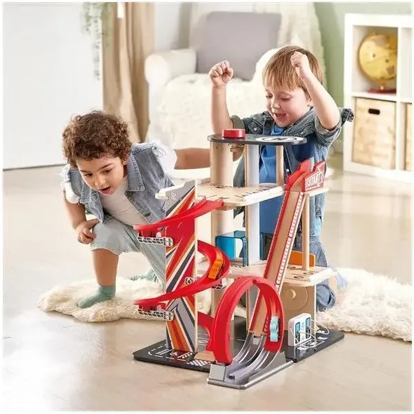 Автотрек Hape с паркингом, лифтом и вертолетной площадкой (E3019A) - Pampik - 4