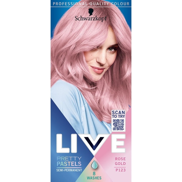 Тимчасова фарба для волосся Schwarzkopf Live Pretty Pastels P123 Rose Gold, 50 мл - Pampik - 2