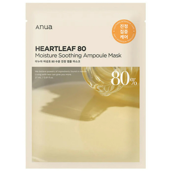 Увлажняющая тканевая маска Anua Heartleaf 80 Moisture Soothing Ampoule Mask, 27 мл - Pampik