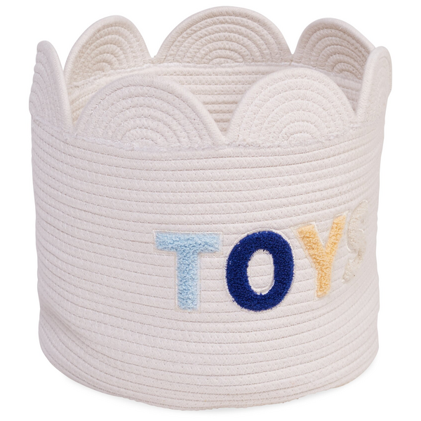 Кошик для іграшок Childhome Flower, 30x30x30 см, білий (CCBAFL30) - Pampik - 2