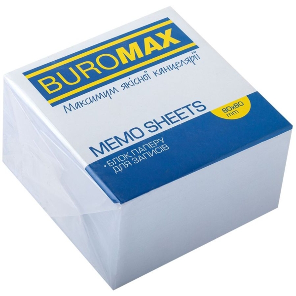 Блок паперу для нотаток Buromax непроклеєний 80х80х50 мм білий (BM.2205) - Pampik