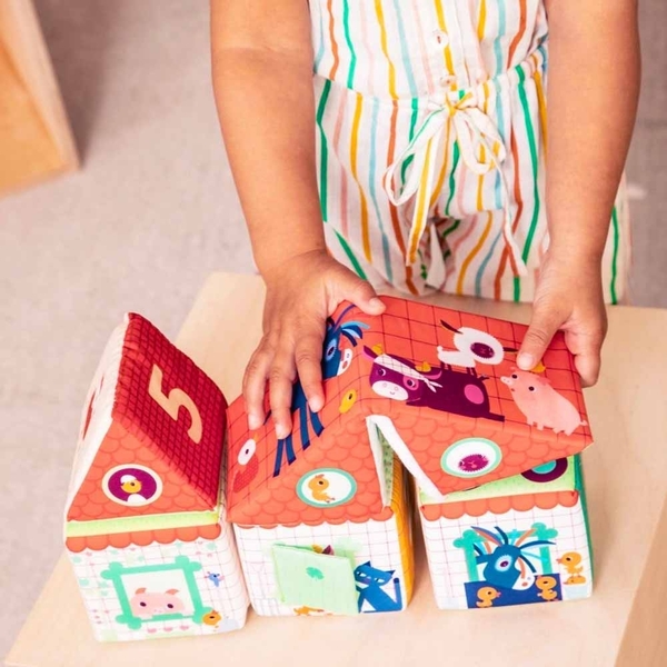 Набір із 5 м'яких кубиків Lilliputiens Ферма (83455) - Pampik - 10