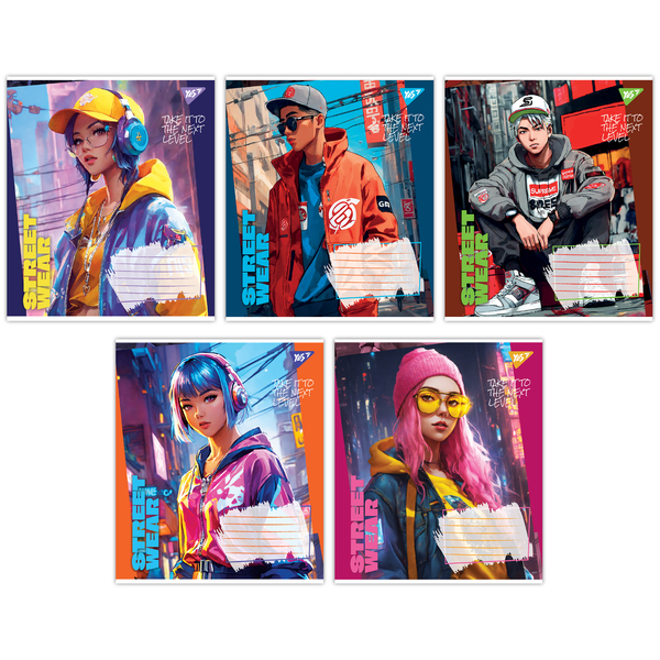 Набор тетрадей Yes Street wear А5, в линейку, 24 листа, 20 шт. (67048) - Pampik