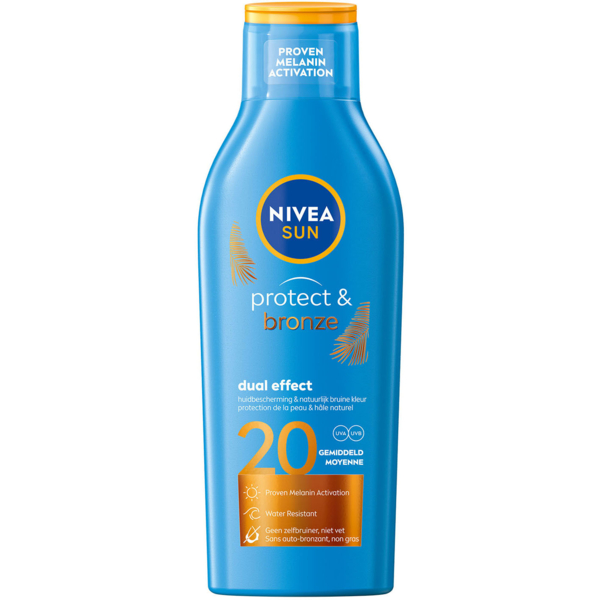 Сонцезахисний лосьйон Nivea Sun Захист та засмага SPF 20 200 мл - Pampik