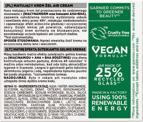 Увлажняющий крем Garnier Pure Active для придания матовости кожи лица 50 мл - Pampik - 5