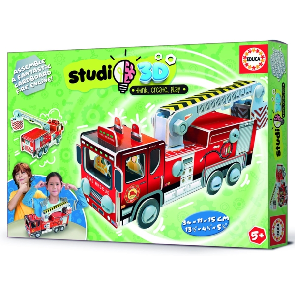 Пазл 3D Educa Пожежна машина (19186) - Pampik - 2