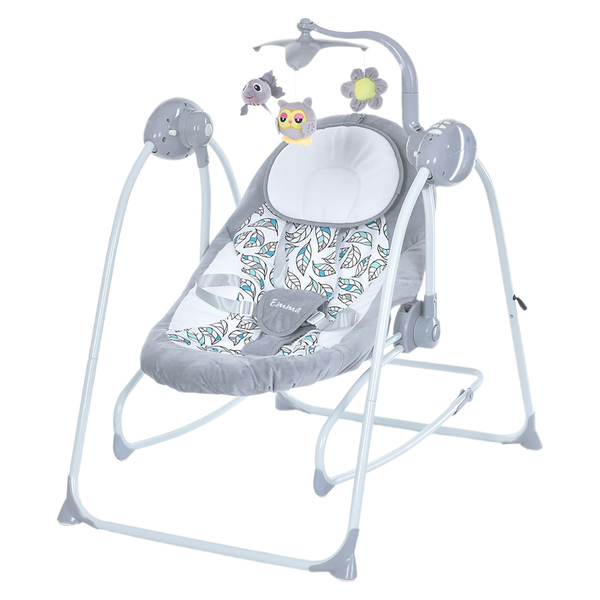 Качели-шезлонг El Camino ME 1076 Emma Gray Mint Feathes серая - Pampik