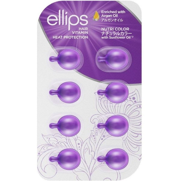 Вітаміни для волосся Ellips Hair Vitamin Nutri Color Сяйво кольору 8 мл (8 шт. х 1 мл) - Pampik
