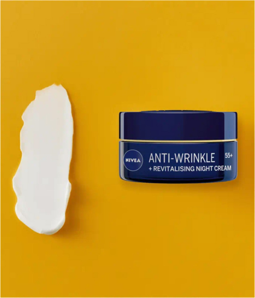 Нічний крем проти зморщок + ревіталізація Nivea Anti-Wrinkle Revitalizing 55+ 50 мл - Pampik - 4