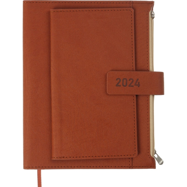 Ежедневник датированный Buromax Enigma 2024 A5 коричневый (BM.2113-25) - Pampik