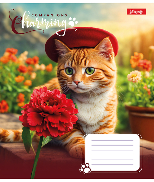 Набор тетрадей 1 Вересня Charming companions А5, в клетку, 24 листа, 20 шт. (67274) - Pampik - 6