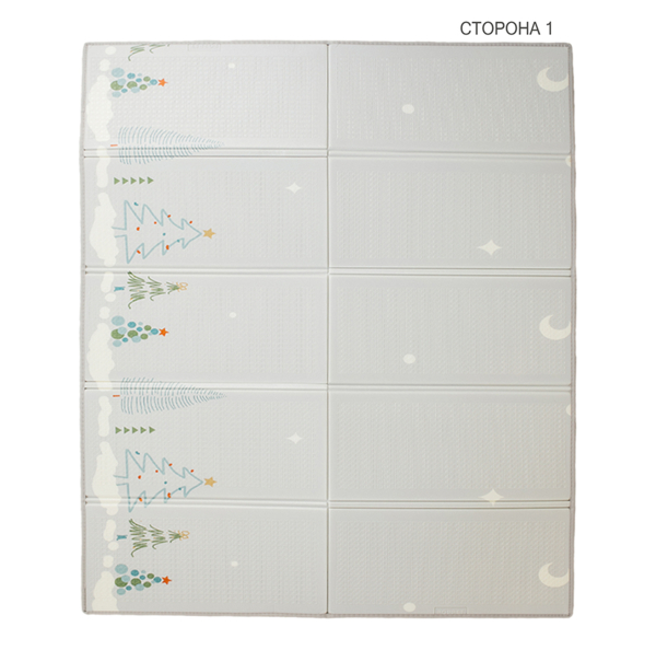 Детский двусторонний складной коврик Poppet Зимняя ночь и Птица мира, 200х150x1 см (PP024-150H) - Pampik - 2