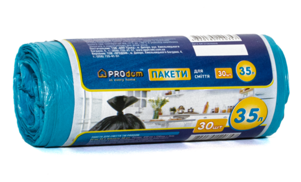 Пакеты для мусора Prodom 35 л, 30 шт., синий - Pampik - 2