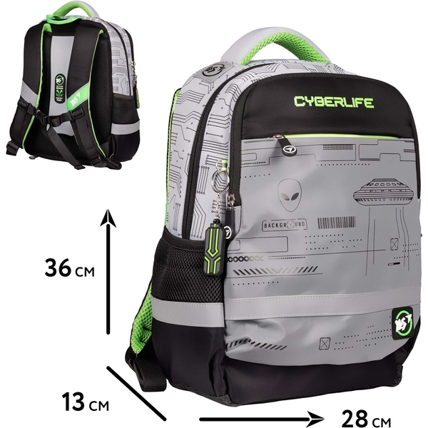Рюкзак Yes S-52 Ergo Cyberlife, сіро-чорний (559568) - Pampik - 13