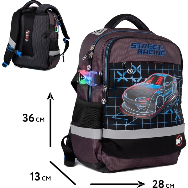 Рюкзак Yes S-52 Collection Street Racing с пеналом и сумкой (559779) - Pampik - 11