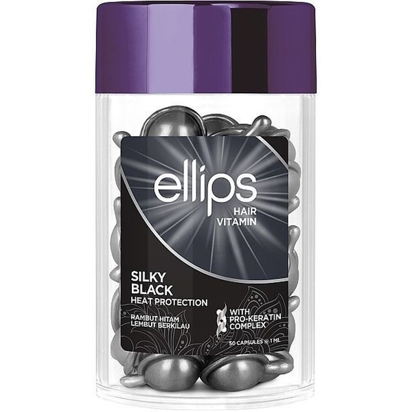 Вітаміни для волосся Ellips Hair Vitamin Silky Black With Pro-Keratin Complex Шовкова ніч 50 мл (50 шт. х 1 мл) - Pampik