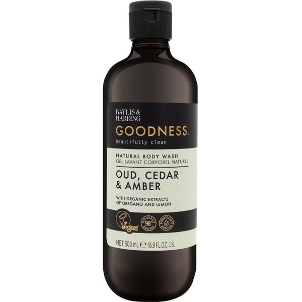 Гель для душа Baylis & Harding Goodness Oud, Cedar & Amber, 500 мл - Pampik