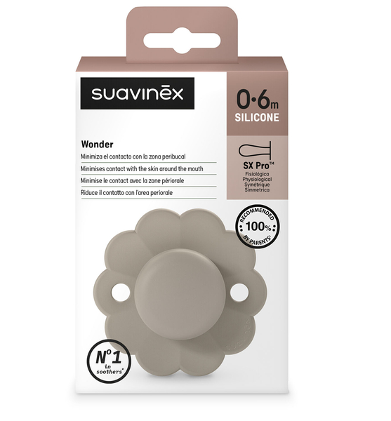 Пустушка фізіологічна Suavinex Wonder, силіконова, 0-6 місяців, світло-коричневий (308371) - Pampik - 2
