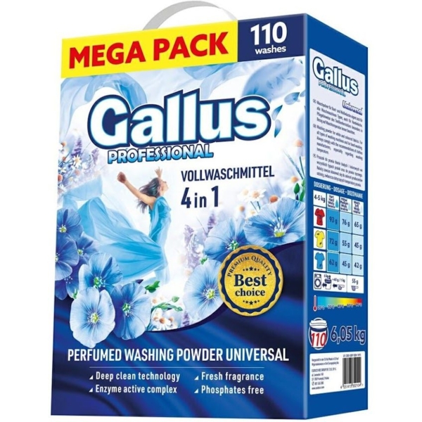 Пральний порошок Gallus Professional 4в1 Univesal, 6.05 кг - Pampik