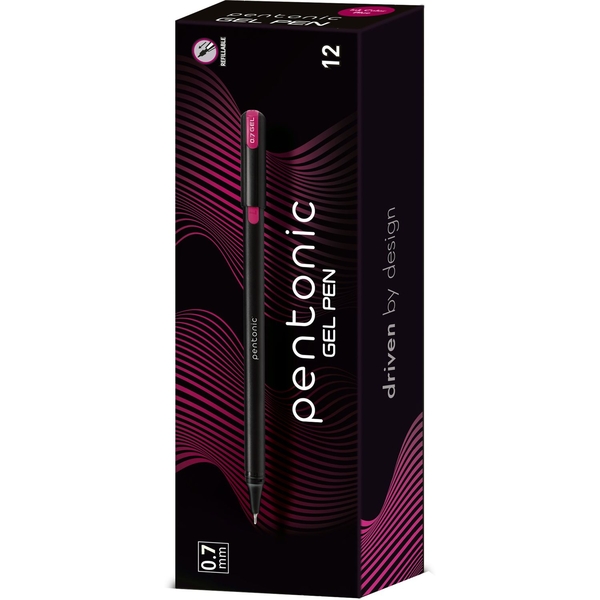 Ручка гелева Linc Pentonic чорнила рожеві упаковка 12 шт. (420422) - Pampik