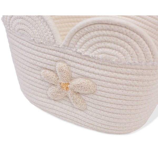 Кошик для іграшок Childhome Flower, 30x20x15 см, білий (CCBAFL20) - Pampik - 4