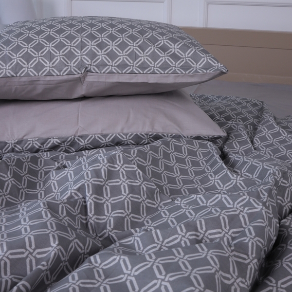 Простыня MirSon Ranforce Elite 17-4740 Rhombuses 110х160 см серая (2200008928377) - Pampik - 5