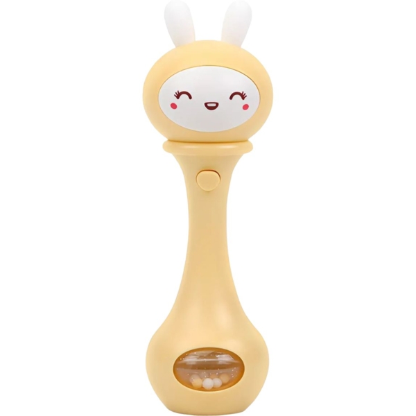 Погремушка-грызунок Beiens Зайчик музыкальный, желтый (YZ02yellow) - Pampik