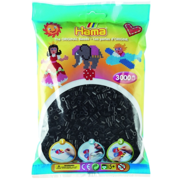 Термомозаїка Hama чорні намистини 3000 шт. - Pampik