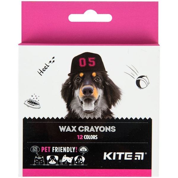 Крейда воскова Kite Dogs 12 кольорів (K22-070) - Pampik