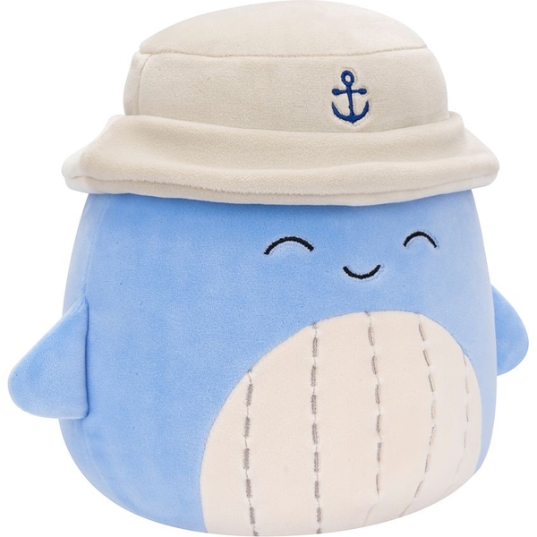 Мягкая игрушка Squishmallows Синий кит Самир в панаме, 19 см (SQCR06593) - Pampik - 2