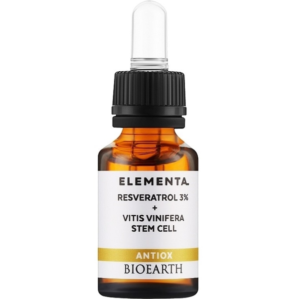 Антиоксидантная сыворотка для лица Bioearth Elementa Antiox Resveratrol 3% + Vitis Vinifera Stem Cell 15 мл - Pampik
