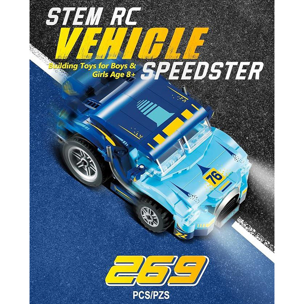 Машинка-конструктор на дистанційному керуванні Wise Block Гоночне авто міні 269 деталей (EU389101) - Pampik - 6