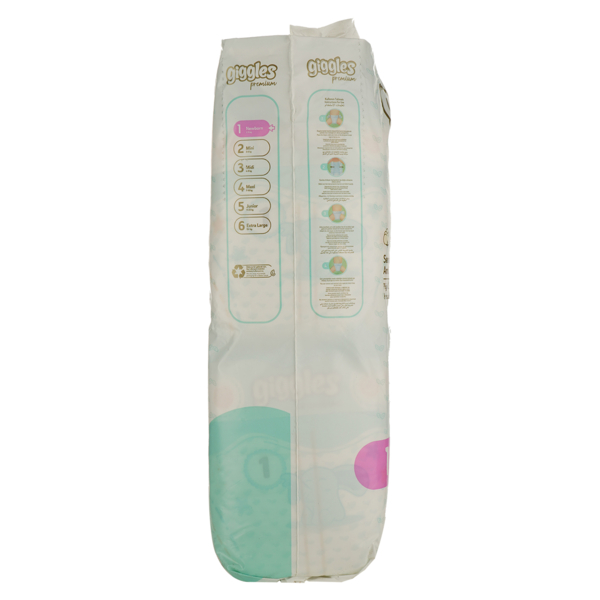 Підгузки на липучках Giggles Premium 1 (2-5 кг), 40 шт. - Pampik - 3