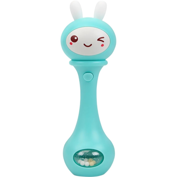 Погремушка-грызунок Beiens Зайчик музыкальный, голубой (YZ02blue) - Pampik