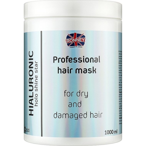 Маска для сухих и поврежденных волос Ronney Professional Holo Shine Star Hialuronic, 1 л - Pampik