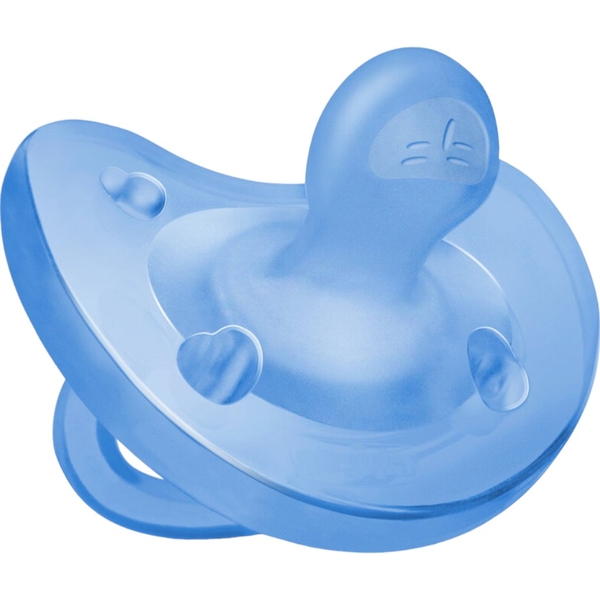 Пустушка силіконова Chicco PhysioForma Soft, ортодонтична, 6-16 міс., блакитний (73091.95) - Pampik