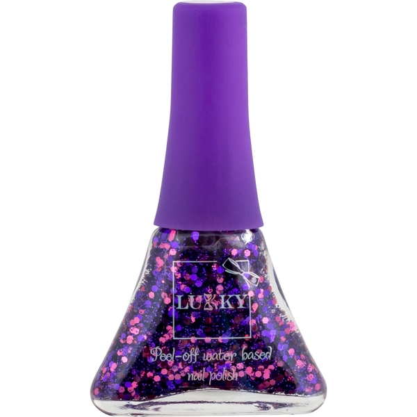 Лак для ногтей Lukky Конфетти сливовый микс с блестками (T14132) - Pampik