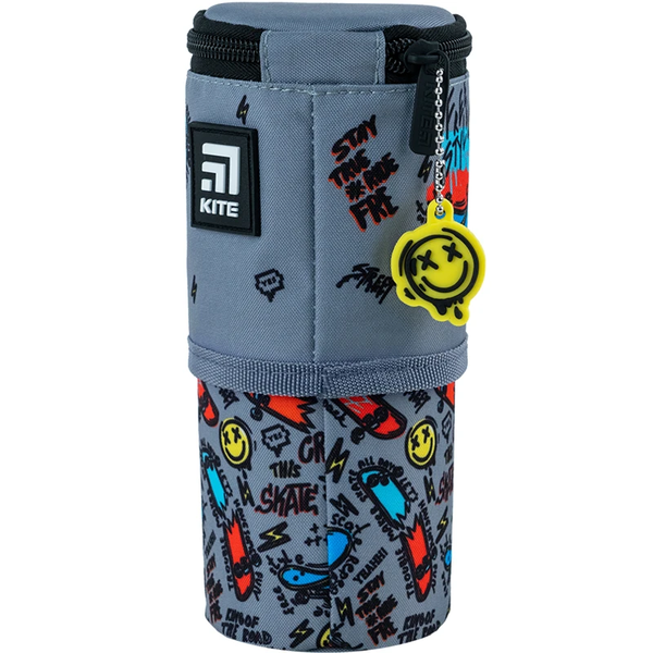 Пенал мягкий Kite Skateboard Tricks 19x8x8 см серый (K24-684-2) - Pampik
