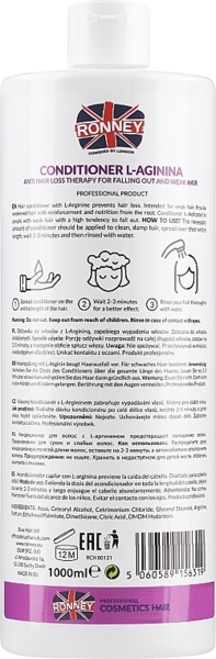 Кондиционер для ослабленных волос Ronney Professional L-Arginina Complex Anti Hair Loss 1 л - Pampik - 2