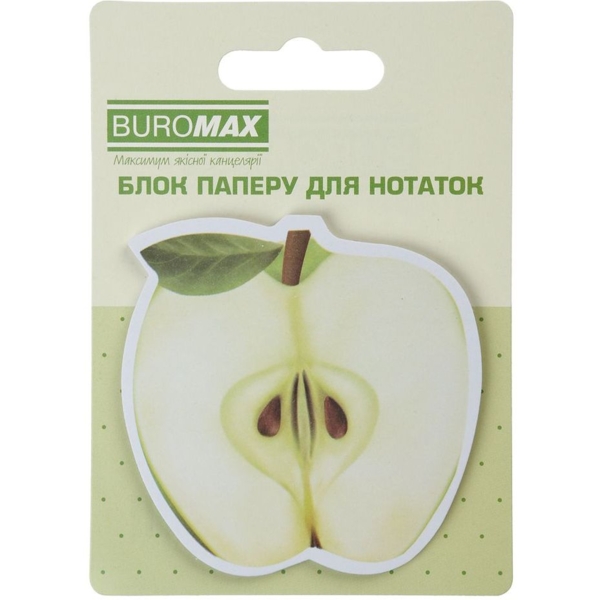 Блок бумаги для заметок Buromax Fruits с клейким слоем 70х70 мм 30 листов в ассортименте (BM.2381-75) - Pampik - 2