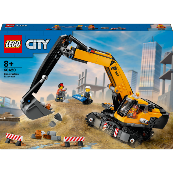 Конструктор LEGO City Жовтий будівельний екскаватор, 633 деталі (60420) - Pampik