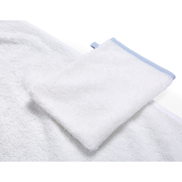 Рушник з капюшоном та рукавичкою Childhome, 80x80 см, flower blue (CCBCMBF) - Pampik - 5