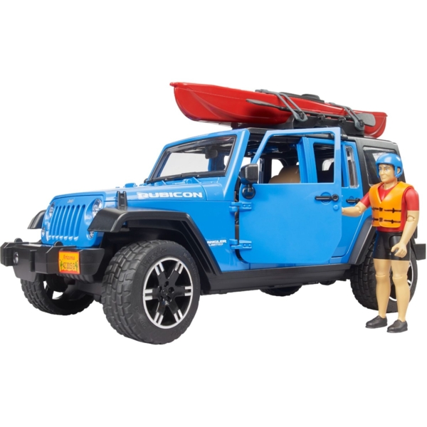 Игровой набор Bruder Автомобиль Jeep Wrangler Rubicon Unlimited с каяком и фигуркой 1:16 (02529) - Pampik