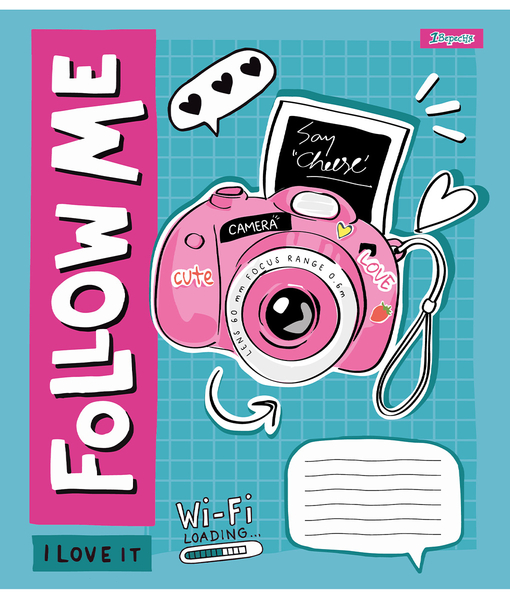 Набір зошитів 1 Вересня Follow me А5, в косу лінію, 12 аркушів, 25 шт. (767203) - Pampik - 2