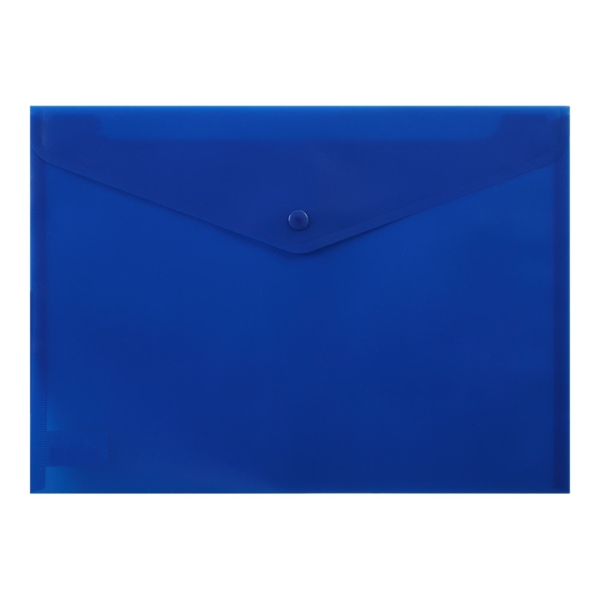 Папка-конверт на кнопке Buromax А4 матовый пластик, синяя (BM.3925-02) - Pampik