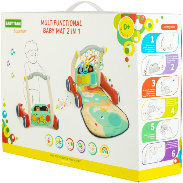 Багатофункціональний дитячий розвиваючий килимок Baby Team 2 в 1 (8590) - Pampik - 9