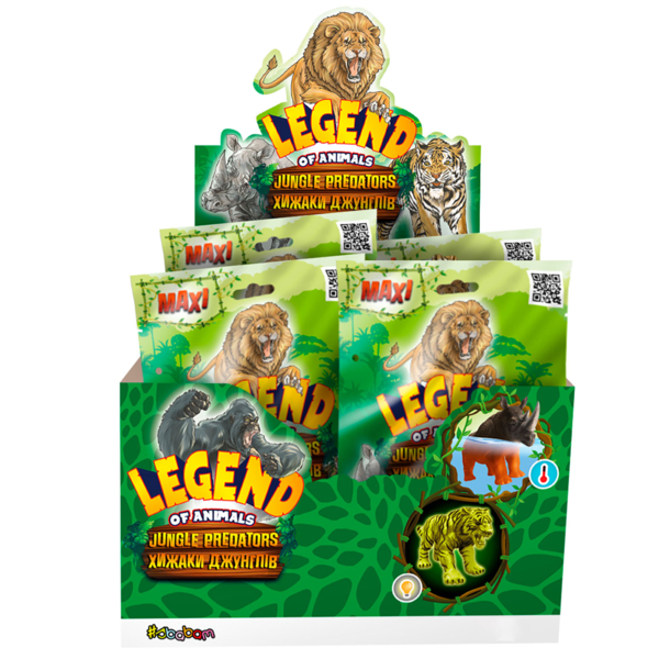 Стретч-іграшка #sbabam Legend of animals Максі Хижаки джунглів в дисплеї 12 шт. (30/CN23-CDU) - Pampik